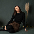 Viyola - Turtle Neck Longsleeve aus Biobaumwolle, Schwarz