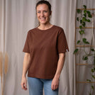 Jenniver - T-Shirt loose aus Heavy-Jersey Biobaumwolle, Braun