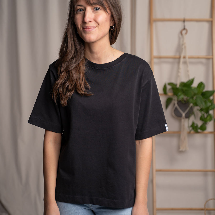 Jenniver - Sweatshirt aus Biobaumwolle, Schwarz