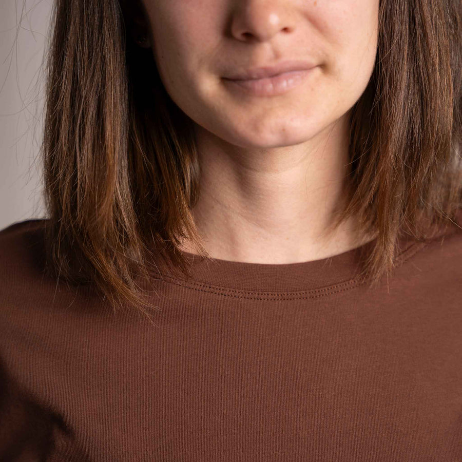 Jenniver - T-Shirt loose aus Heavy-Jersey Biobaumwolle, Braun