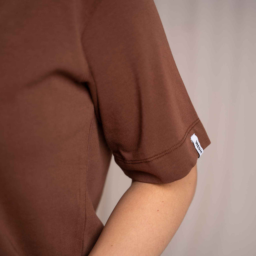 Jenniver - T-Shirt loose aus Heavy-Jersey Biobaumwolle, Braun