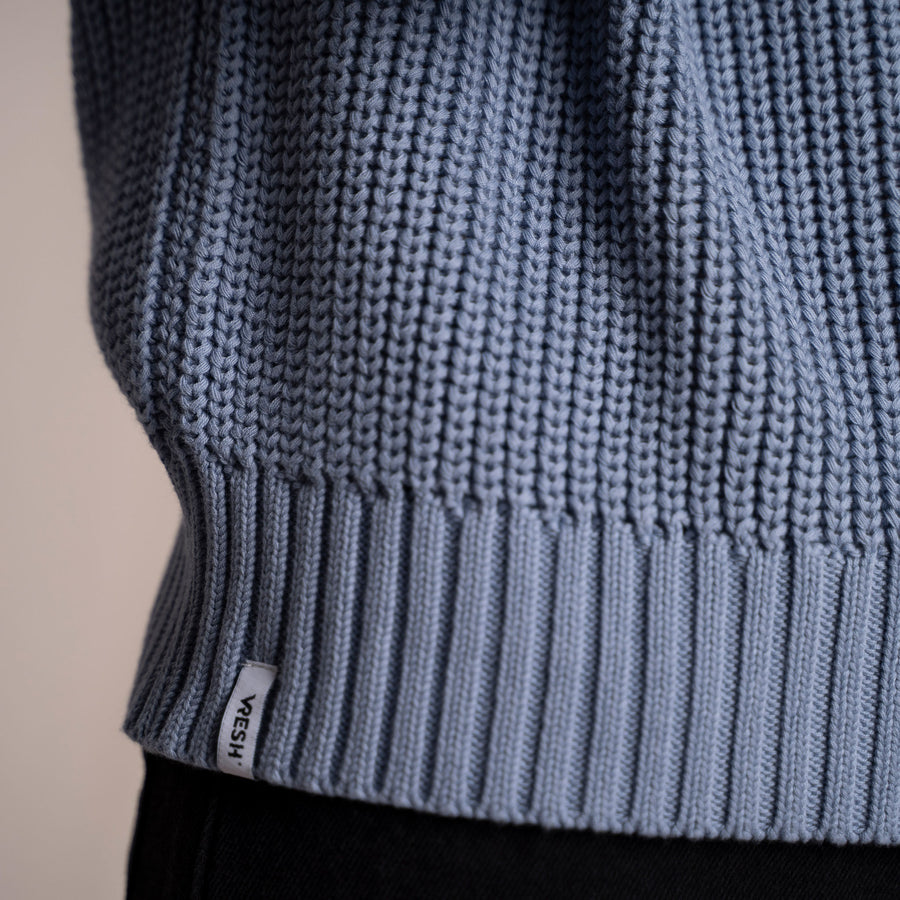 Livia, Oversized Strickpullover aus Biobaumwolle, Mittelblau