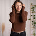 Merve - Crop Longsleeve aus Bambus, Kastanie