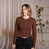 Merve - Crop Longsleeve aus Bambus, Braun