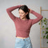 Merve - Crop Longsleeve aus Bambusviskose, Malve