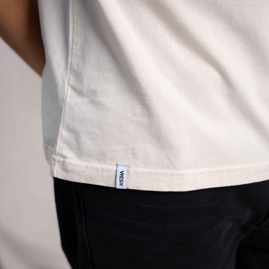Olav - Classic Fit Colourblock T-Shirt aus Biobaumwolle, Rotbraun/Ecru