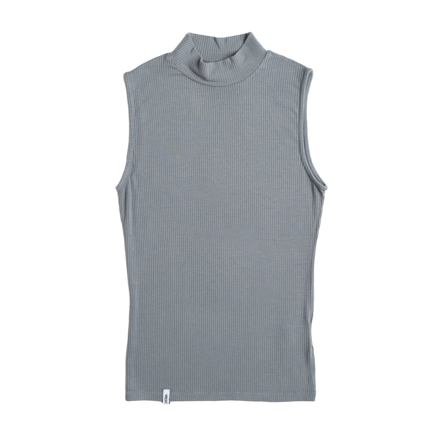 Ovelia - Neck-Top aus Bambus, Blaugrau