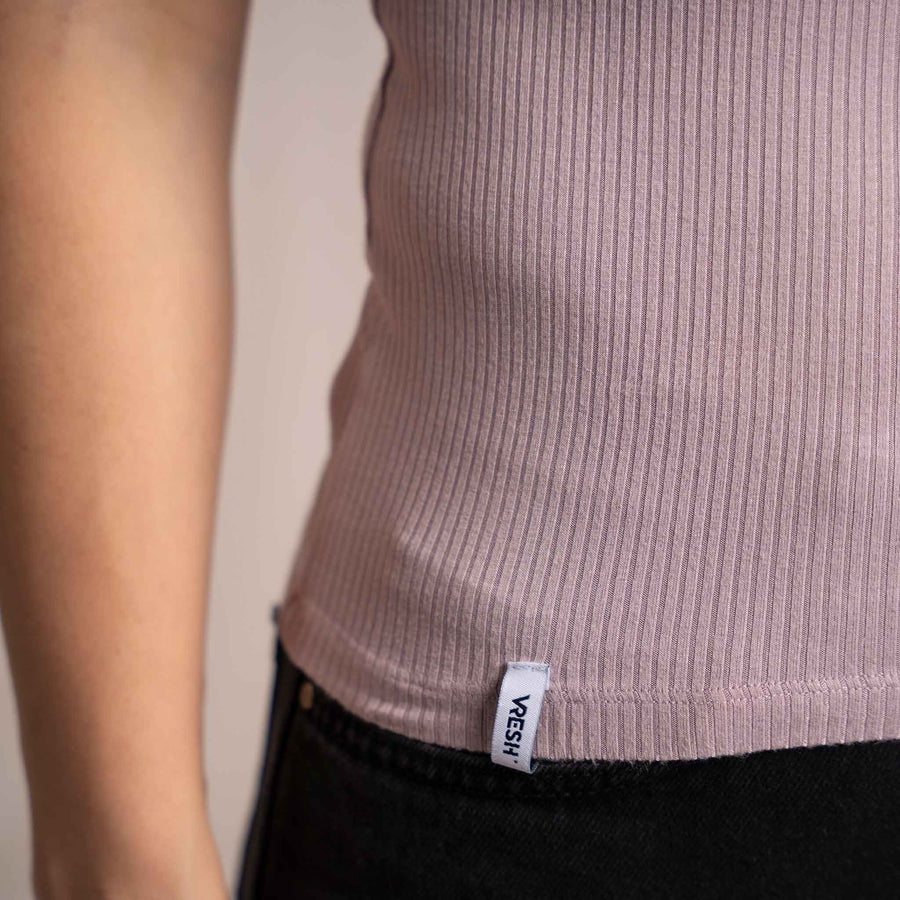 Ovelia - Neck-Top aus Bambus, Pastelllila