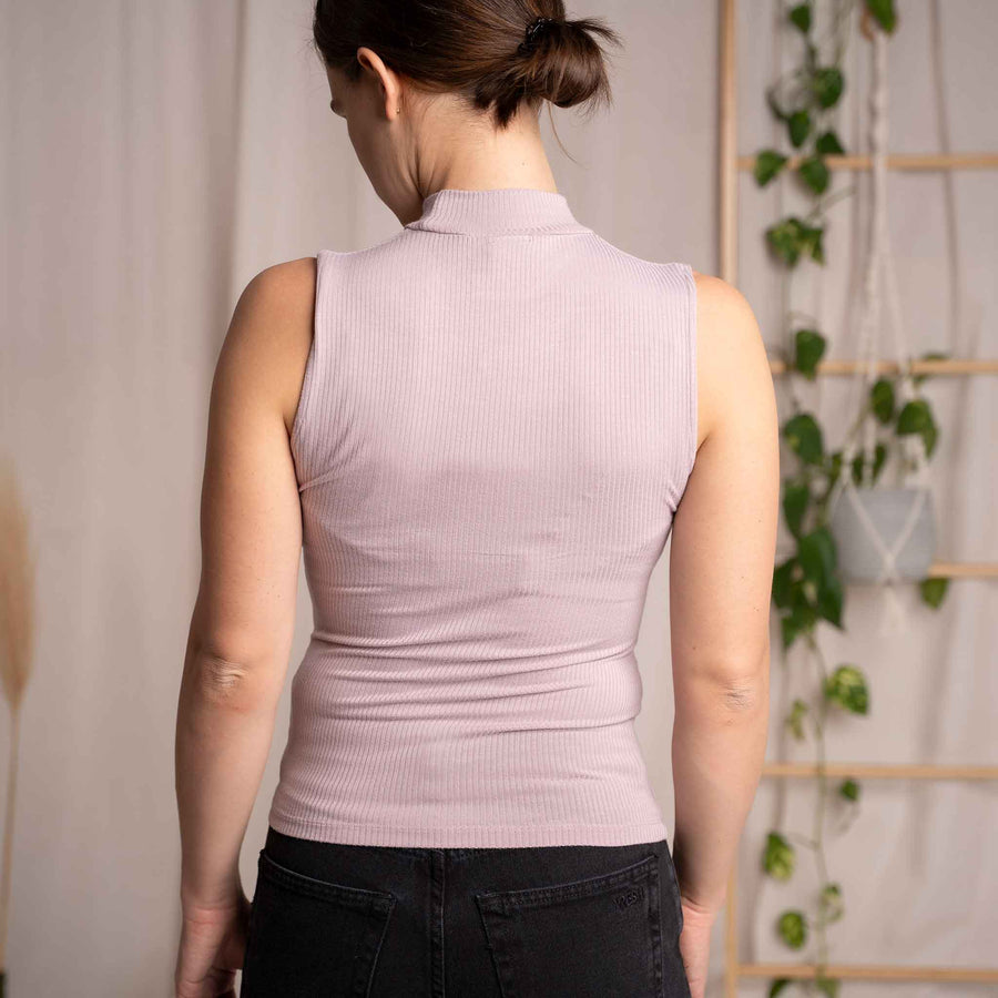Ovelia - Neck-Top aus Bambus, Pastelllila