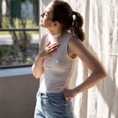 Ovelia - Neck-Top aus Bambus, Ecru