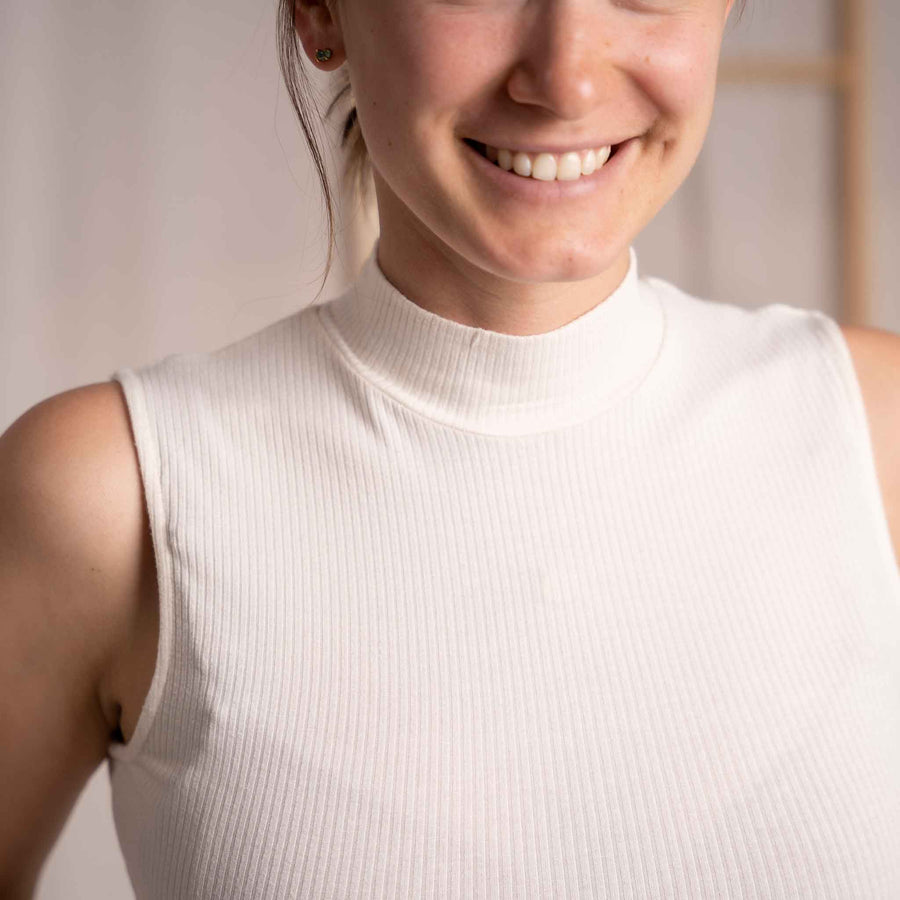 Ovelia - Neck-Top aus Bambus, Ecru