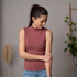 Ovelia - Neck-Top aus Bambusviskose, Malve