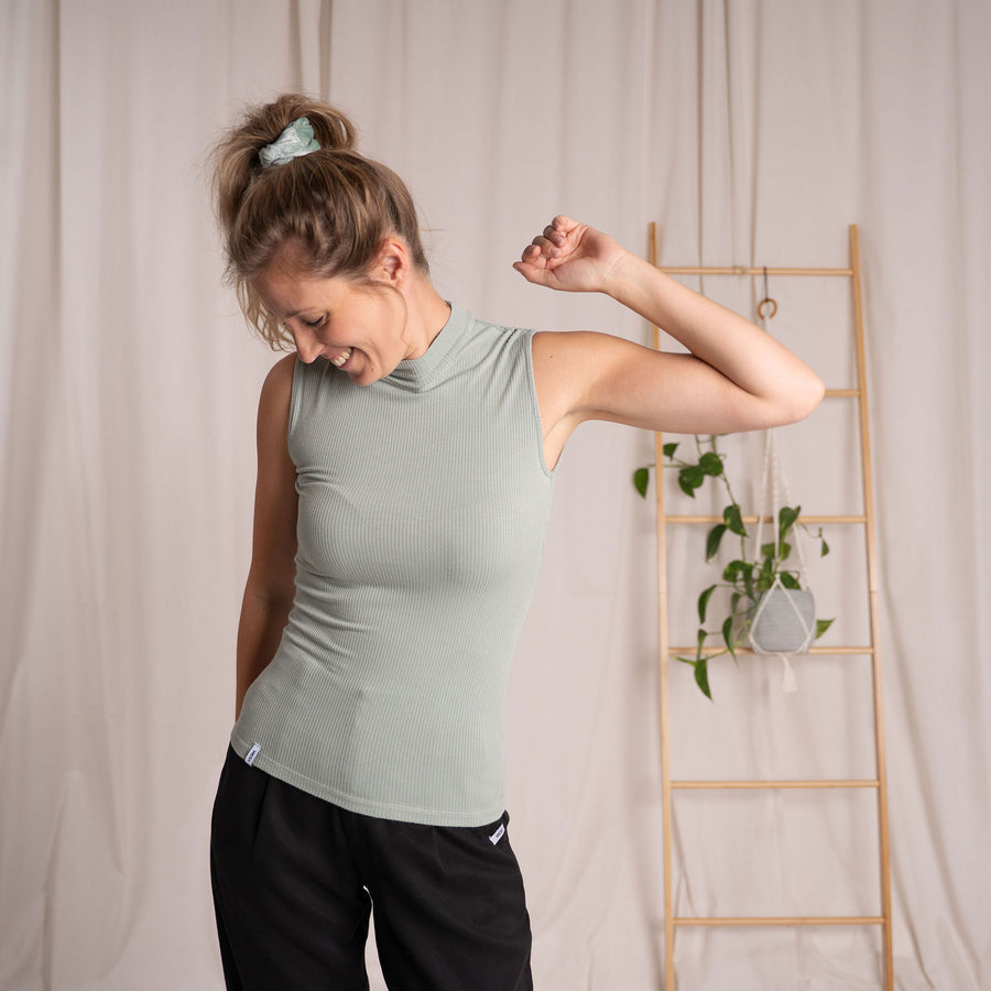 Ovelia - Neck-Top aus Bambus, Pastellgrün