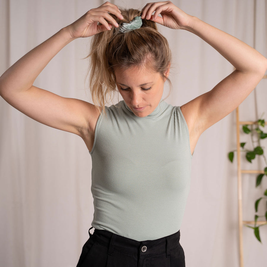 Ovelia - Neck-Top aus Bambus, Pastellgrün