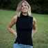 Ovelia - Neck-Top aus Bambusviskose, Schwarz