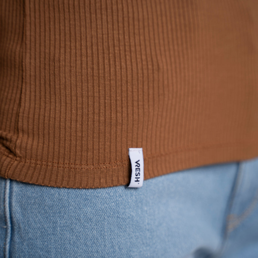 Ovelia - Neck-Top aus Bambus, Toffee