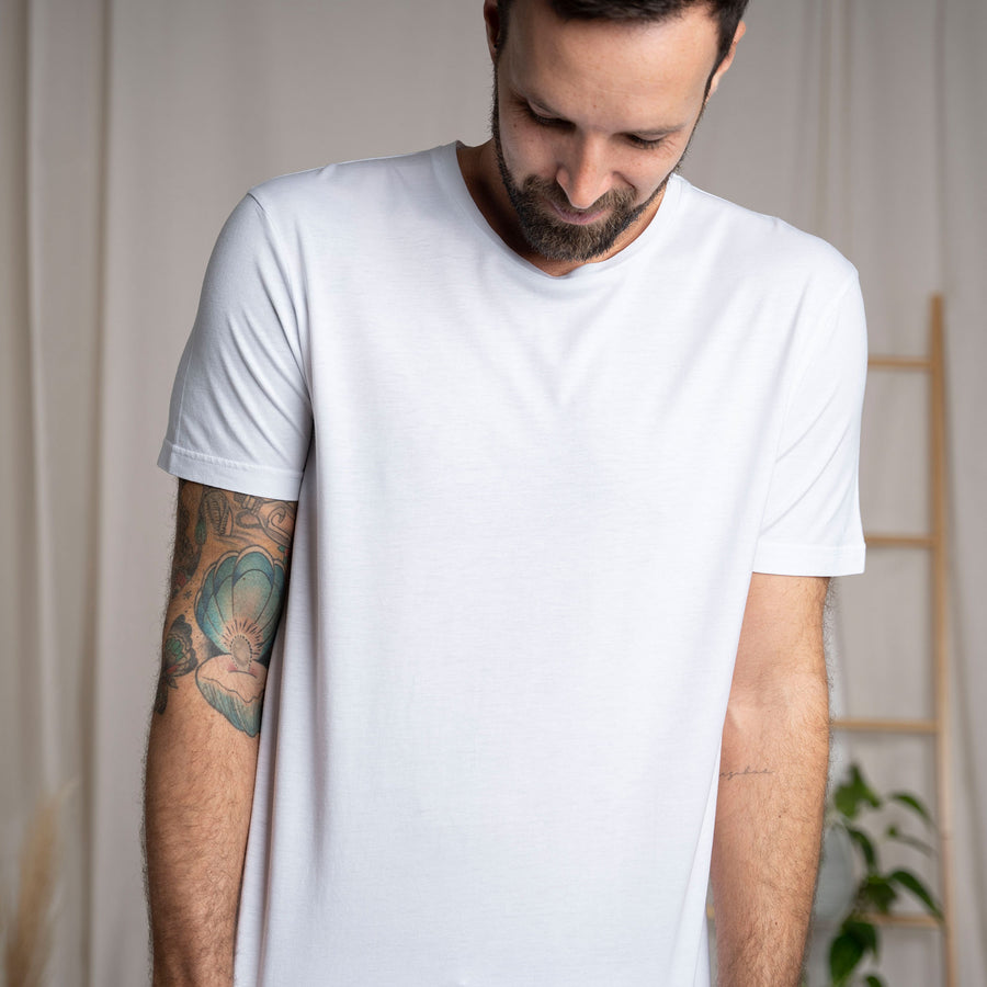 Ravi - Regular Fit T-Shirt aus Tencel-Mix, Weiß