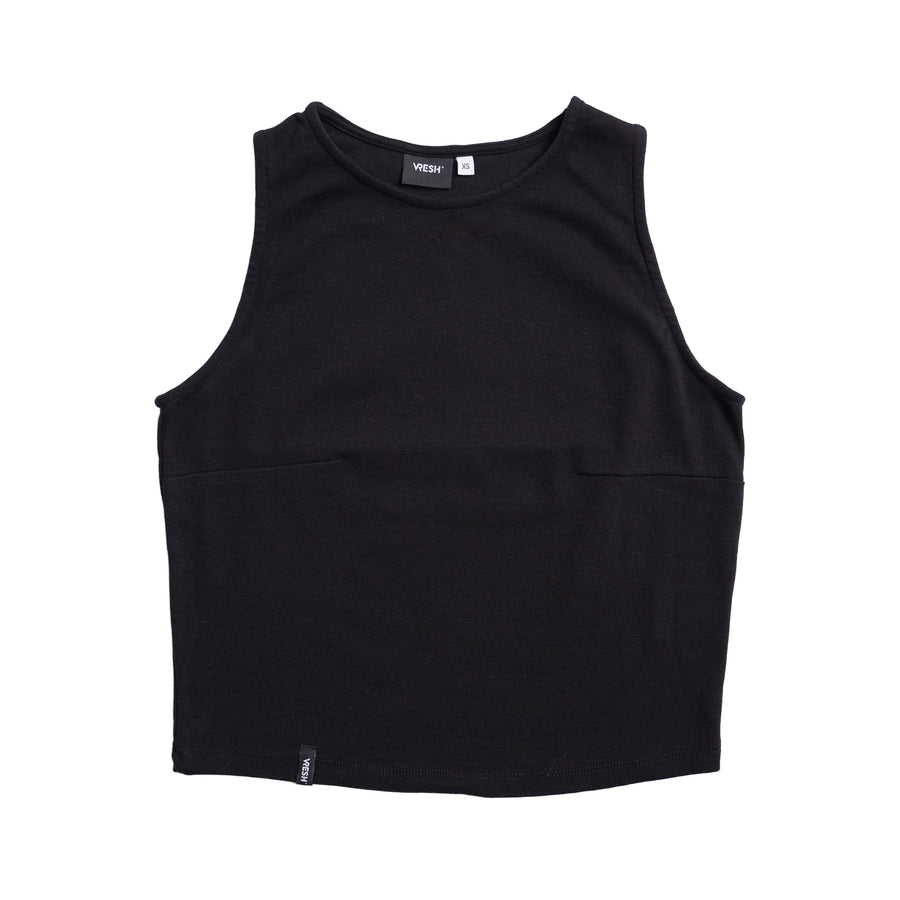 Rib Viona - Rib Crop Top aus Biobaumwolle, Schwarz