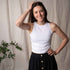 Rib Viona - Rib Crop Top aus Biobaumwolle, Weiß