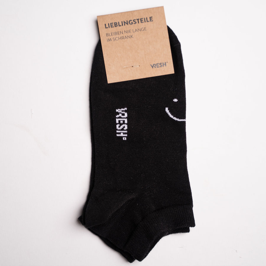 Sneaker Socken aus Biobaumwoll-Mix, Schwarz