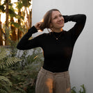 Sovia - Neck-Longsleeve aus Bambus, Schwarz