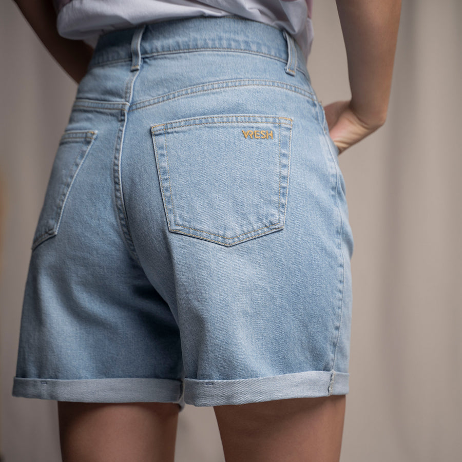 Stev - Jeans-Shorts aus Biobaumwolle, Hellblau