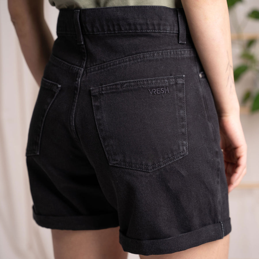 Stev - Jeans-Shorts aus Biobaumwolle, Schwarz