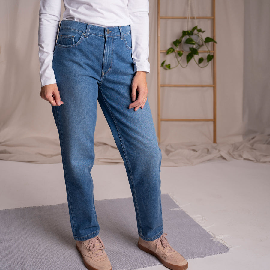 Stevie - Boyfriend Jeans aus Biobaumwolle, Mittelblau