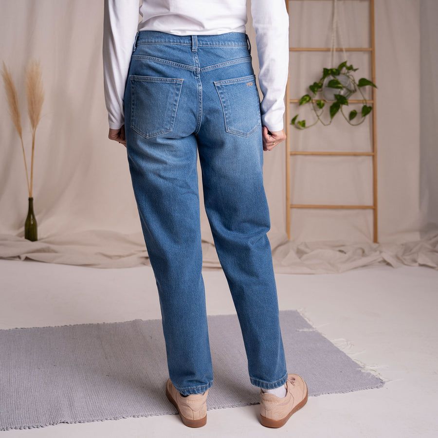 Stevie - Boyfriend Jeans aus Biobaumwolle, Mittelblau