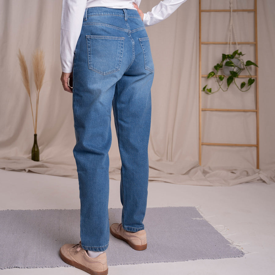 Stevie - Boyfriend Jeans aus Biobaumwolle, Mittelblau