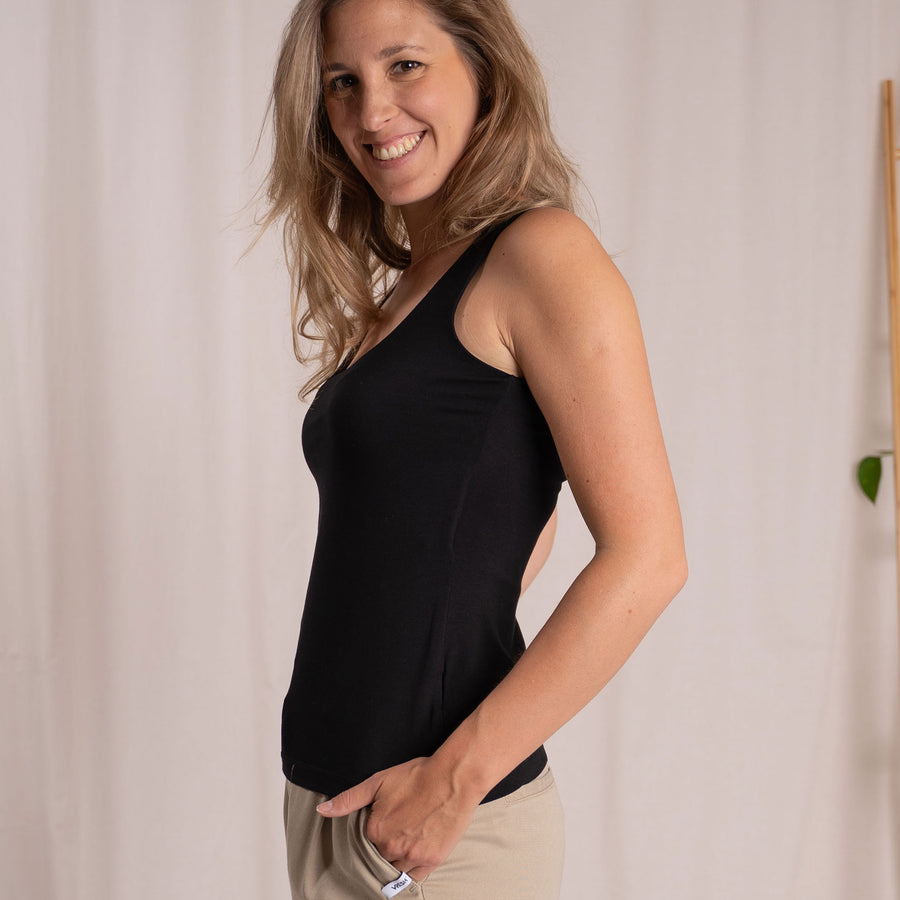 Svenja - Trägertop aus Tencel, Schwarz