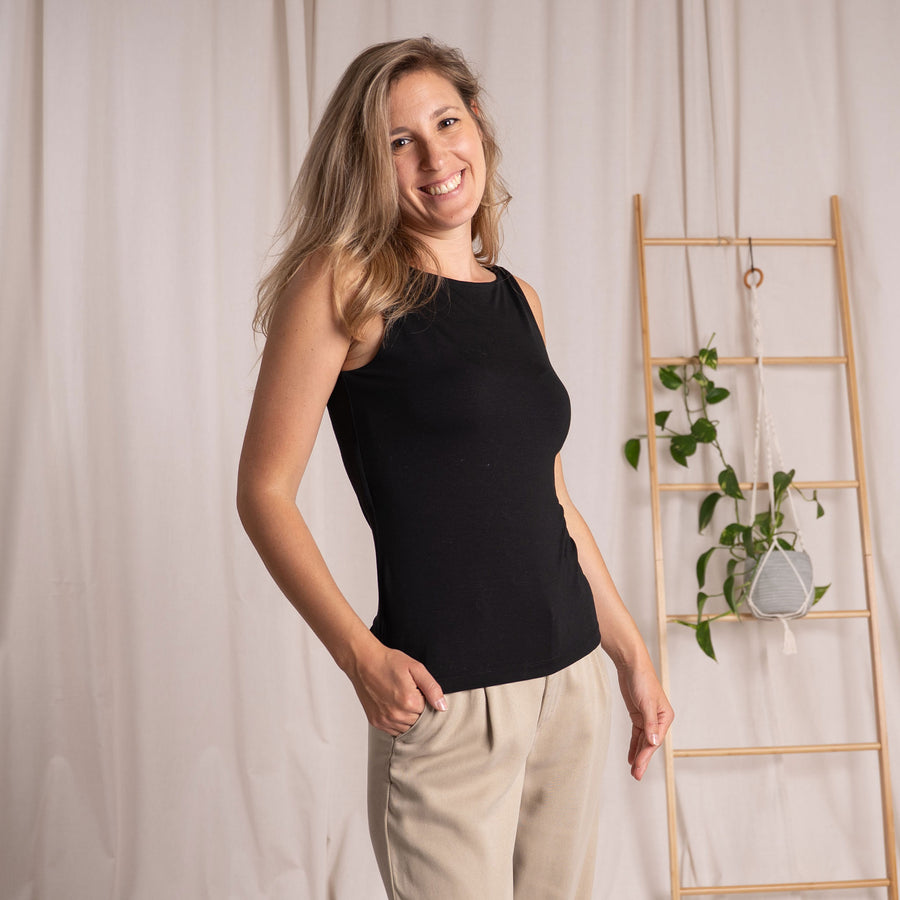 Svenja - Trägertop aus Tencel, Schwarz