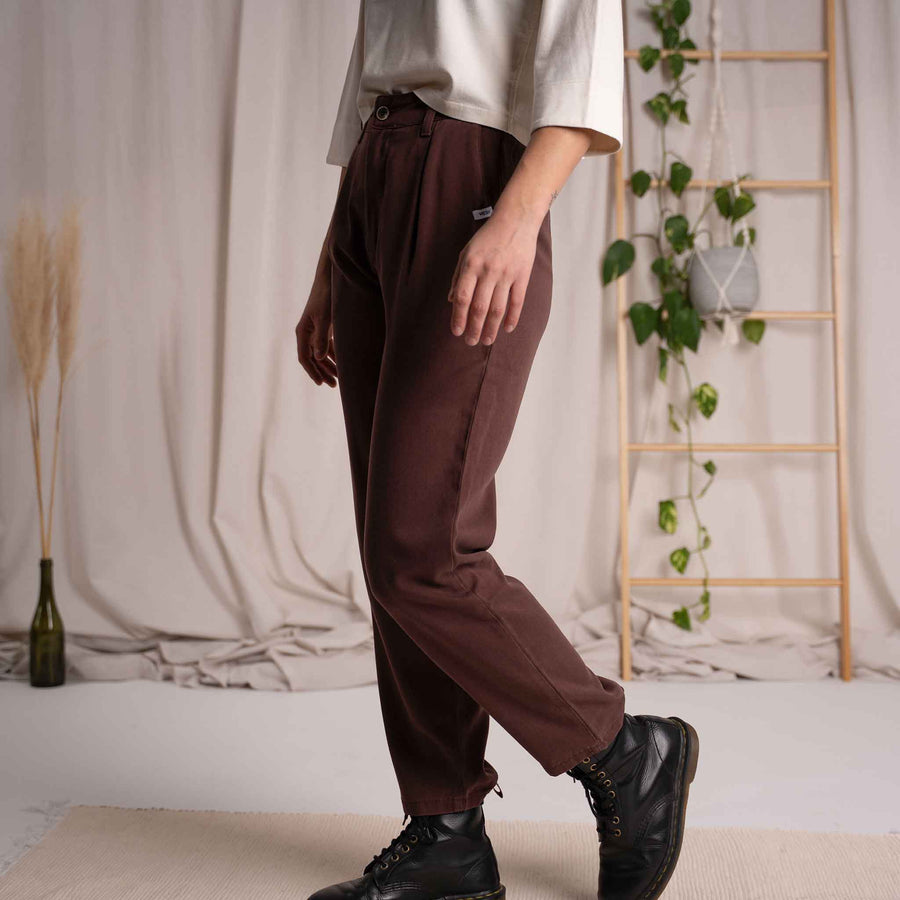 Vabia - Slacks aus Tencel, Kastanie