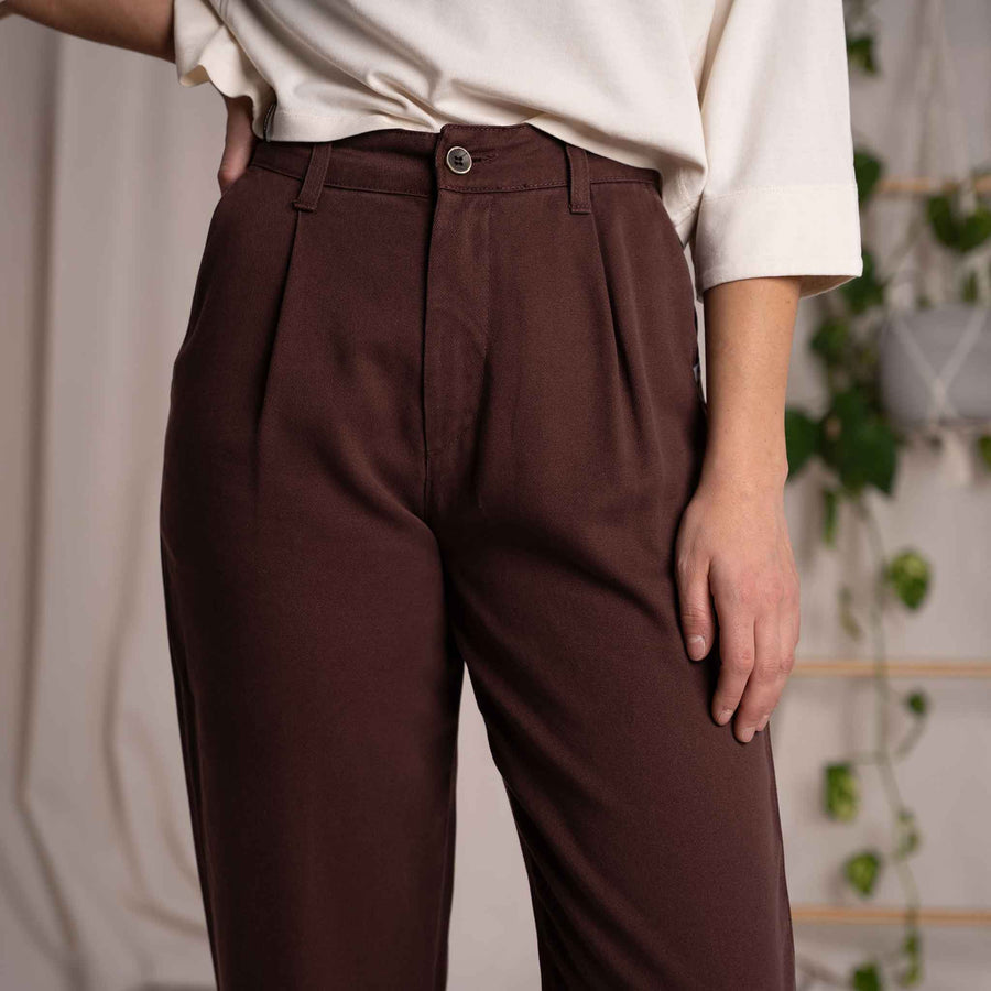 Vabia - Slacks aus Tencel, Kastanie