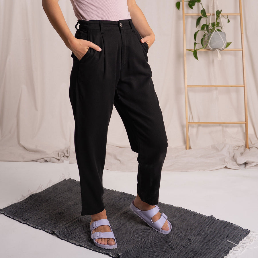Vabia - Slacks aus Tencel, Schwarz