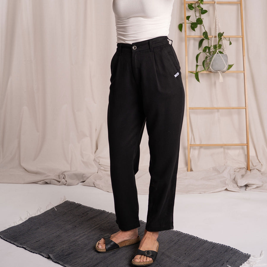 Vabia - Slacks aus Tencel, Schwarz