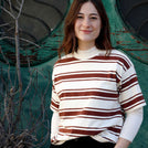 Vaiana - gestreiftes T-Shirt aus Biobaumwolle, Rotbraun/Ecru