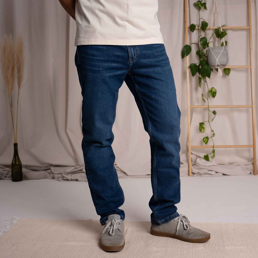 Valco - Regular Jeans aus Biobaumwoll-Mix, Mittelblau