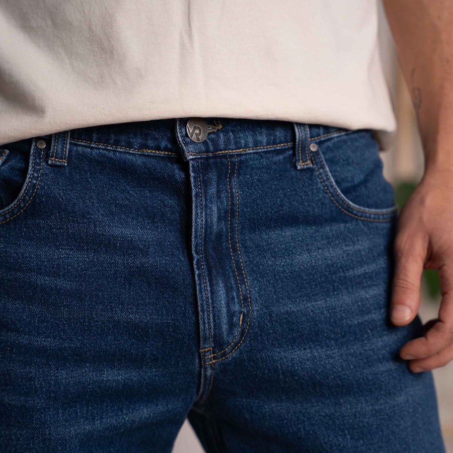 Valco - Regular Jeans aus Biobaumwoll-Mix, Mittelblau