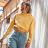 Valeria - Crop Hoodie aus Biobaumwolle, Sonnengelb