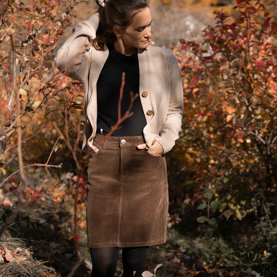 Vanea - Cord Rock aus Biobaumwolle, Dunkelbraun