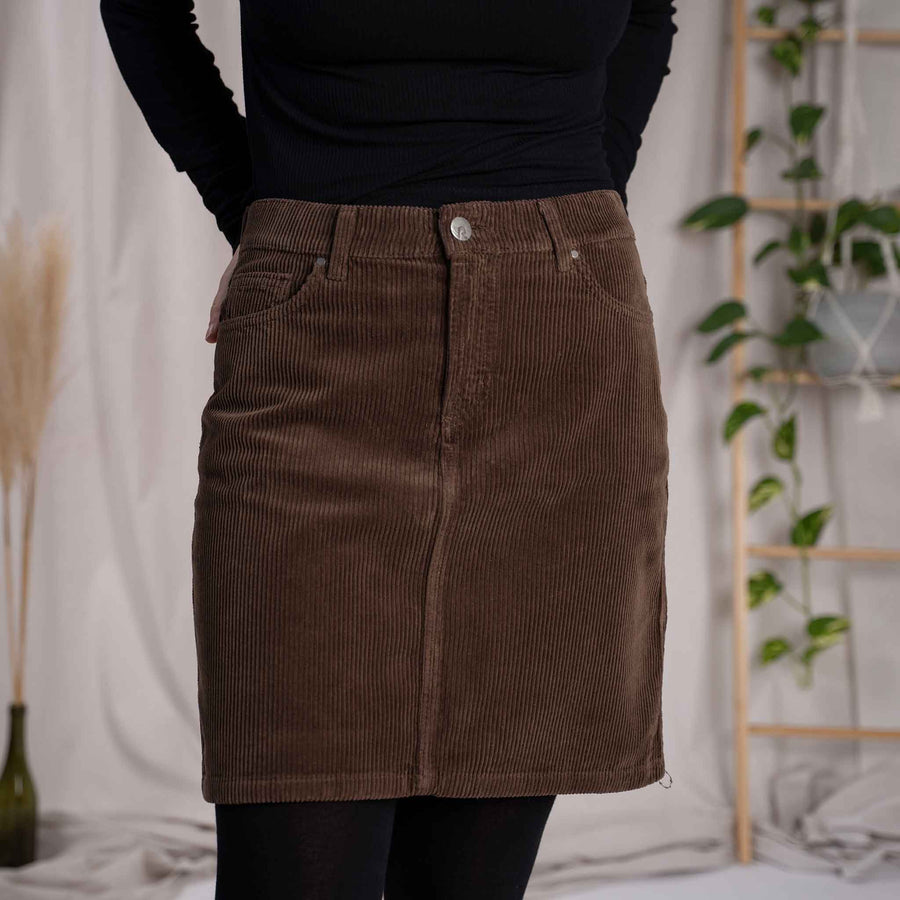 Vanea - Cord Rock aus Biobaumwolle, Braun