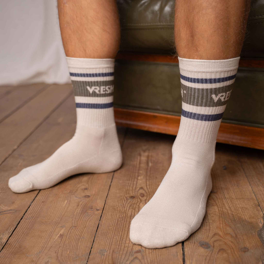 Varis - Tennis Socken aus Biobaumwoll-Mix, Olive/Navy