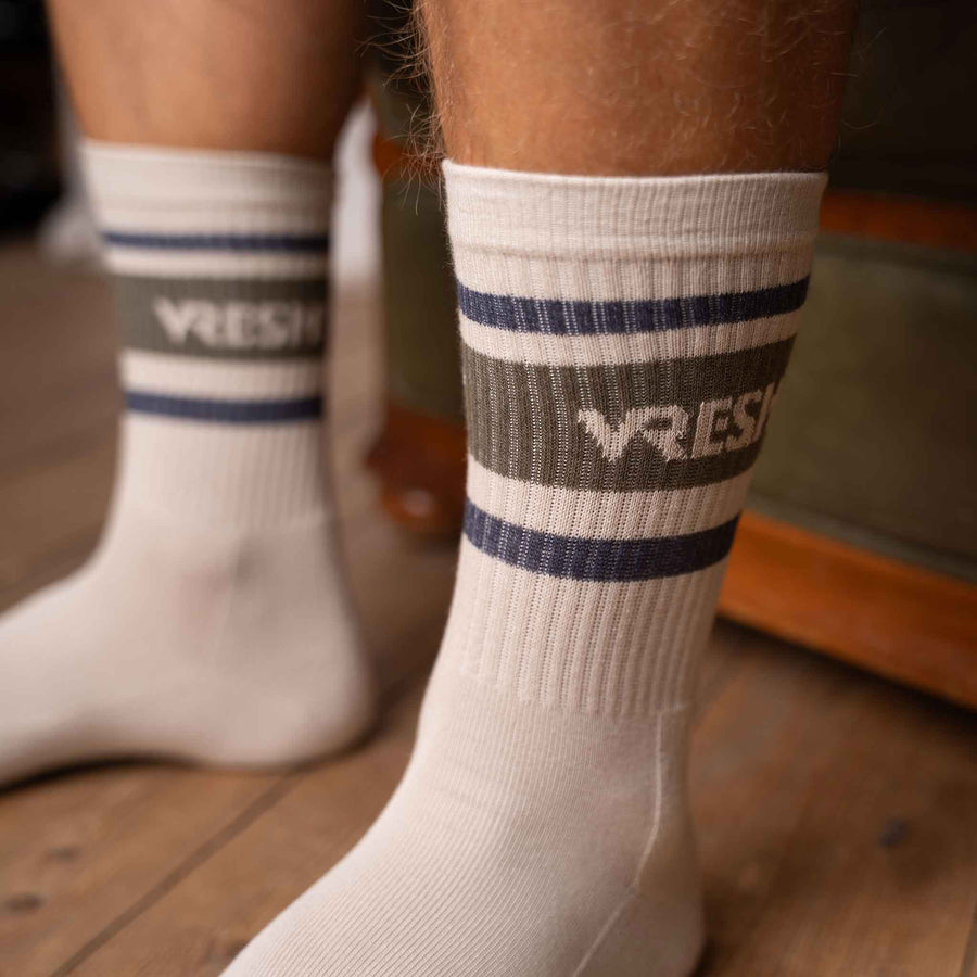 Varis - Tennis Socken aus Biobaumwoll-Mix, Olive/Navy