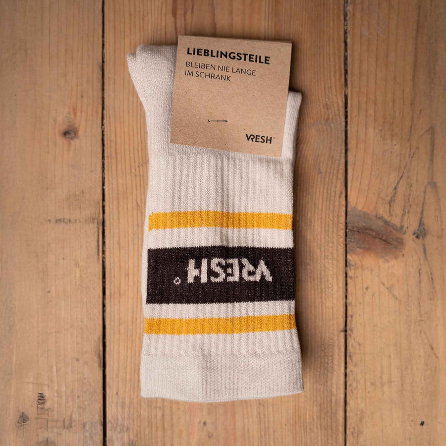 Varis - Tennis Socken aus Biobaumwoll-Mix, Braun/Senf