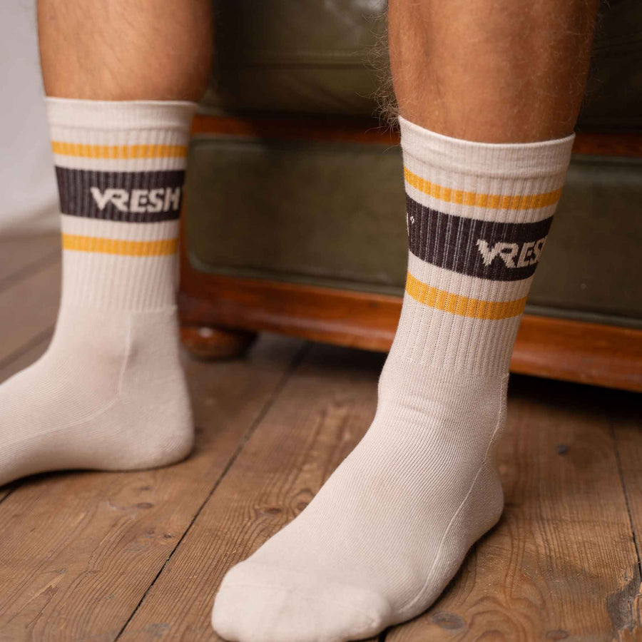 Varis - Tennis Socken aus Biobaumwoll-Mix, Braun/Senf