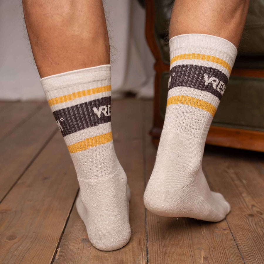 Varis - Tennis Socken aus Biobaumwoll-Mix, Braun/Senf