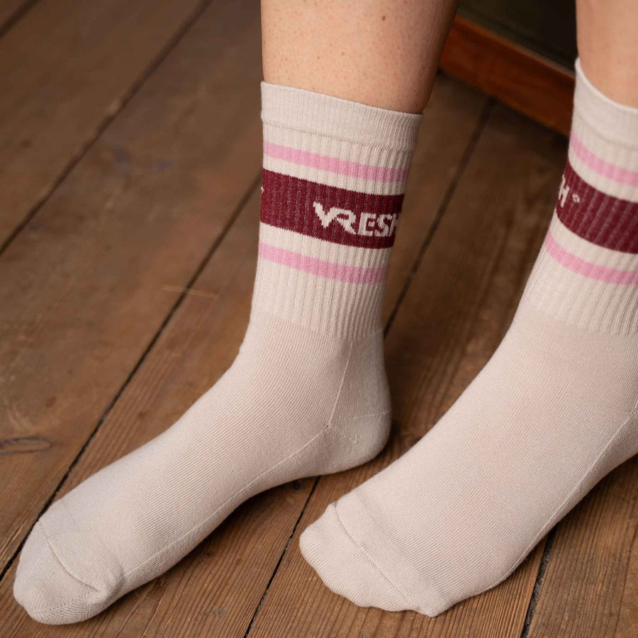 Varis - Tennis Socken aus Biobaumwoll-Mix, Burgundy/Rosa