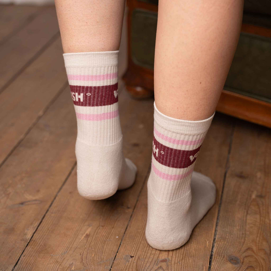 Varis - Tennis Socken aus Biobaumwoll-Mix, Burgundy/Rosa