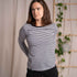 Vee - Longsleeve aus Biobaumwolle, Gestreift S/W